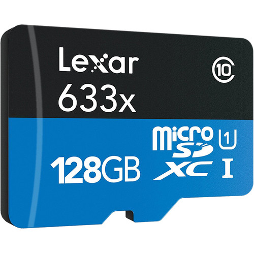 LEXAR Carte Micro-SDXC 128 Go 633x avec adaptateur / lecteur de