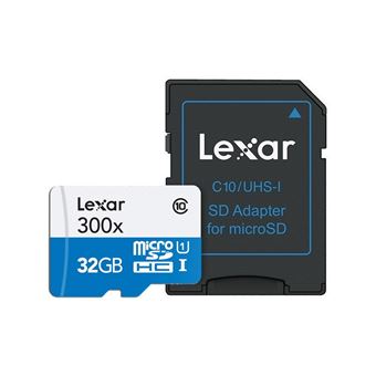 Lexar Carte mémoire 32 Go 300x UHS-I microSDHC – Abchir